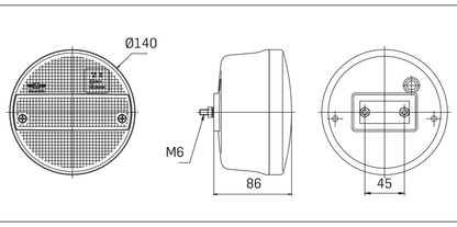 Achterlicht Halogeen Rond - 3 Functies